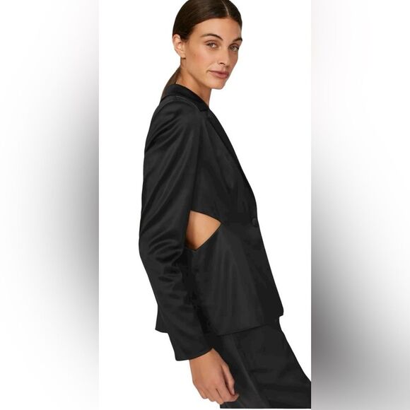 Donna Karan New York Cut-Out Tuxedo Jacket Size 8 - Picture 2 of 8